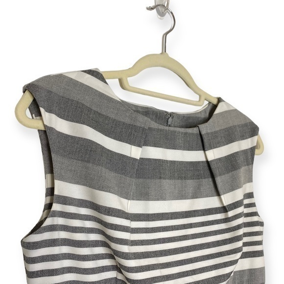 Calvin Klein cap sleeve mini sheath dress in gray and white stripes size 6 - Picture 6 of 14